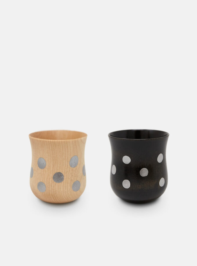 Wood Dot Foil Cup - Silver Dot