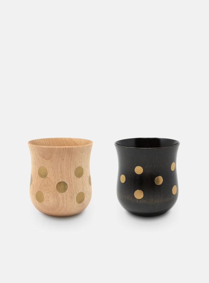 Wood Dot Foil Cup - Gold Dot