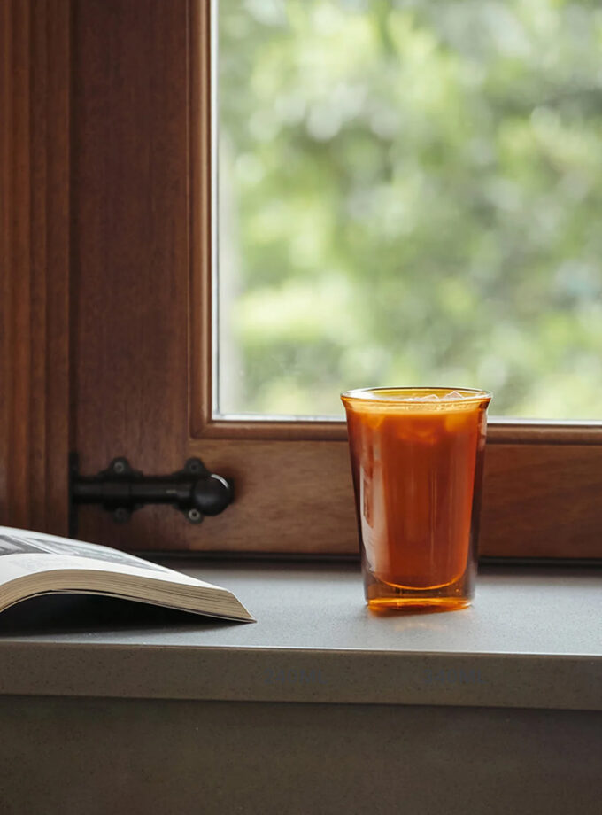 Cast Amber Double Wall Glass