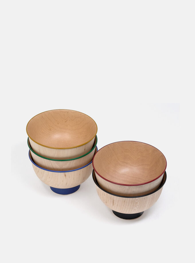 Color Rim Wood Bowl