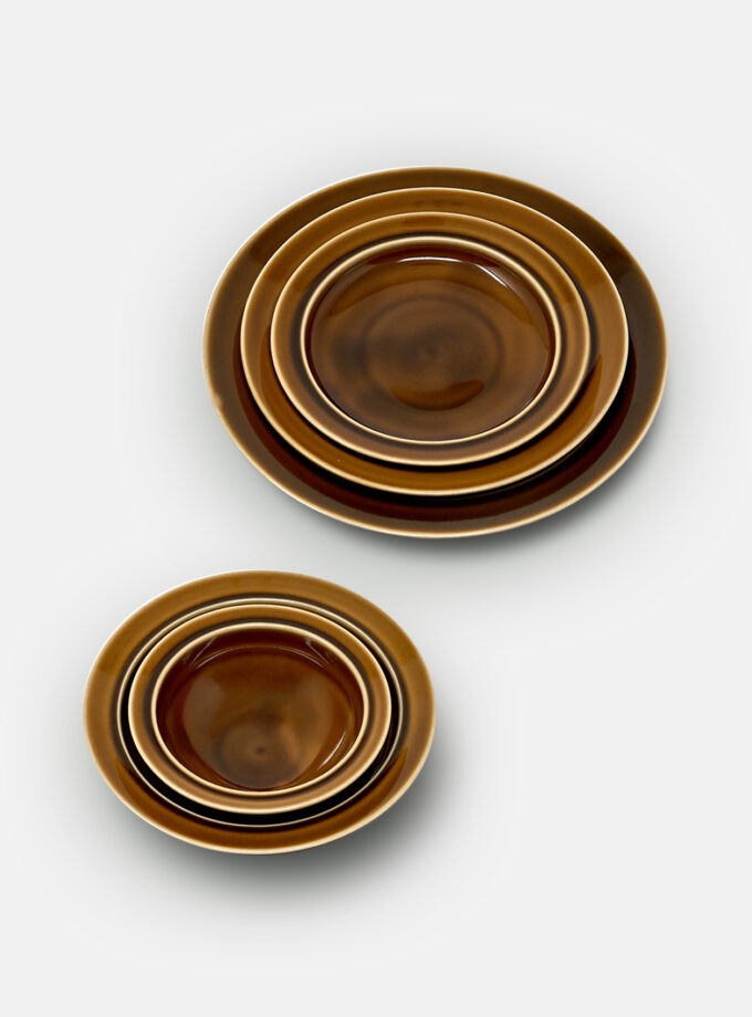 [6월 중 발송] Pratic Bowl & Plate - Brown